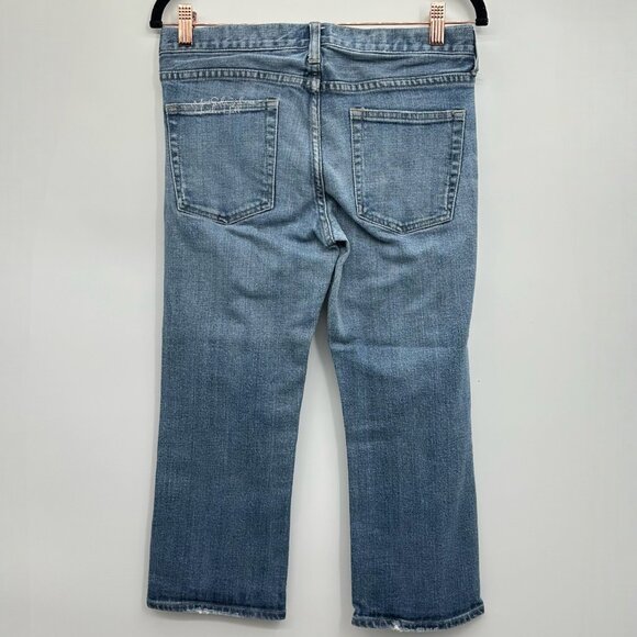 J. Crew Factory Hip Slung Distressed Cropped Jeans Size 28 - Picture 3 of 4